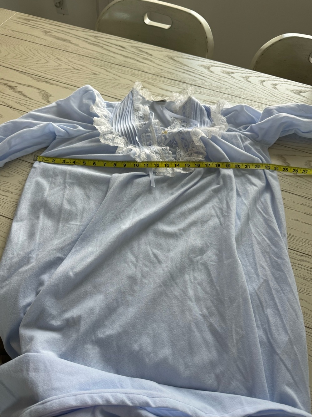Sears Light Blue Nightgown with White Lace Trim - Picture 6 of 9